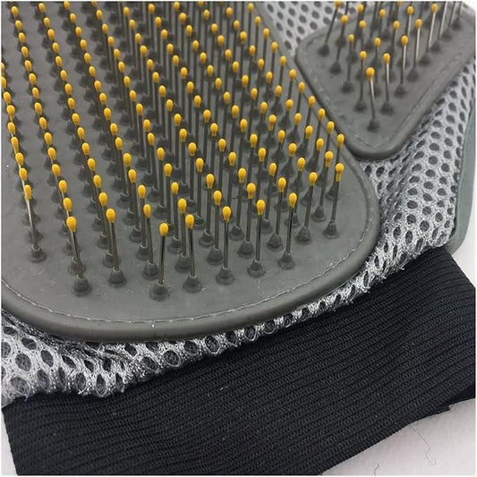 Stainless Steel Pet Grooming Gloves – Gentle De-Shedding Brush for Dogs & Cats (1 Pair)