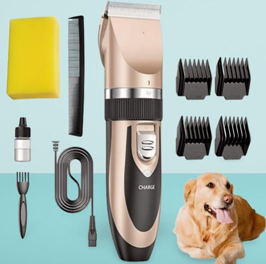 Pet Grooming Trimmer Set – Stainless Steel & Ceramic Blades for Dogs & Cats