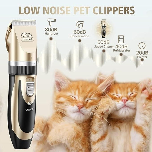 Pet Grooming Trimmer Set – Stainless Steel & Ceramic Blades for Dogs & Cats