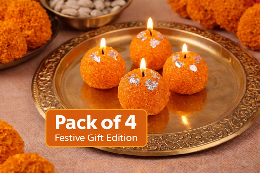 “Festive Mithai Candle Set – Pack of 4 (Gift Edition)”